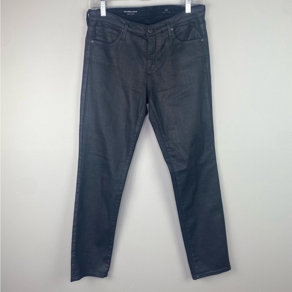 Adriano Goldschmidt Prima cigarette Ankle Gray Coated Denim Jeans size 28 - Picture 10 of 12